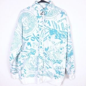 Vintage abstract retro 90s button front coat oversized boxy streetwear